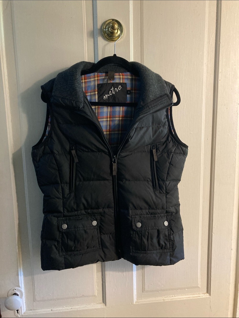 Metro Black Quilted Hooded Vest